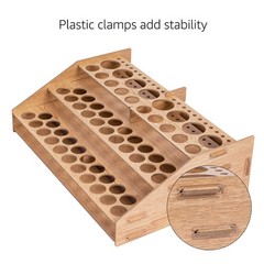 Amazon Basics Craft Paint and Brush Organizer 14.1 x 9.6 x 4.3, Light brown