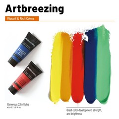 Artbreezing Acrylic Paint Set, 24 Colors 0.7 Fl Oz (Pack of 1), 24