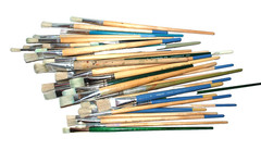 Mixed Lot of 41 Paint Brushes Flats Artist Loft Grumbacher Royal Taklon Dana