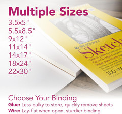 300 Series Sketch Pad 5.5″x8.5″ – 100 Sheets, Side Wire Artist Sketchbook