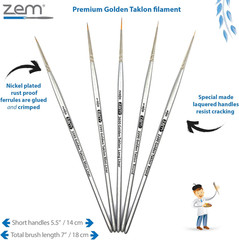 Brush Golden Taklon Miniature Detail Artist Brush Set Long Liner 20/0, Mini Line
