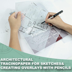 Tracing Paper 8.5X11 Inch, 100 Sheets Transparent Vellum Paper for Tracing Pads,