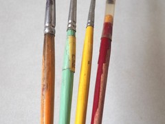 Vintage Artist Paint Brushes Lot M. Grumbacher NY Simmons White Sable Quill Sign