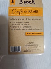 3 Pack Artist Canvas White 5×7 In 100% Cotton