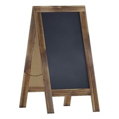 Indoor/Outdoor 40×20 Freestanding Rustic Brown Wood A-Frame Magnetic Chalkboard