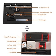 Cordless Airbrush with 2 Battery, 32PSI Portable Airbrush Kit with Compressor