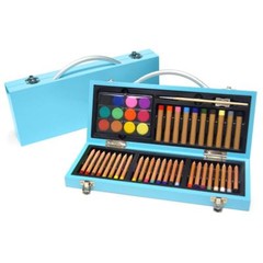 Xonex JUNIOR GALLERY Art Set, 24 Color Pencil,10 Oil Pastel 12 Watercolor Cakes+