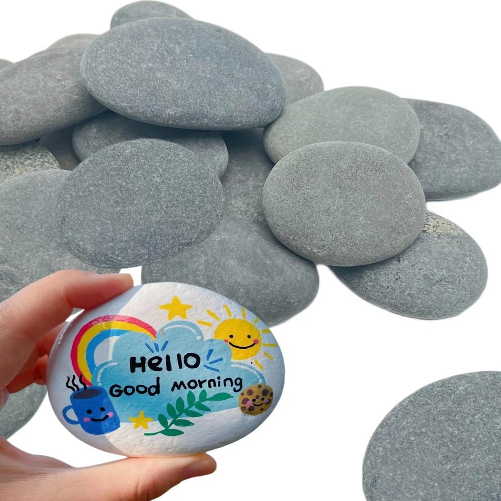 24 PCS Rocks for Painting, 3″-4″ Flat DIY Painting Rocks, Large Smooth Rocks