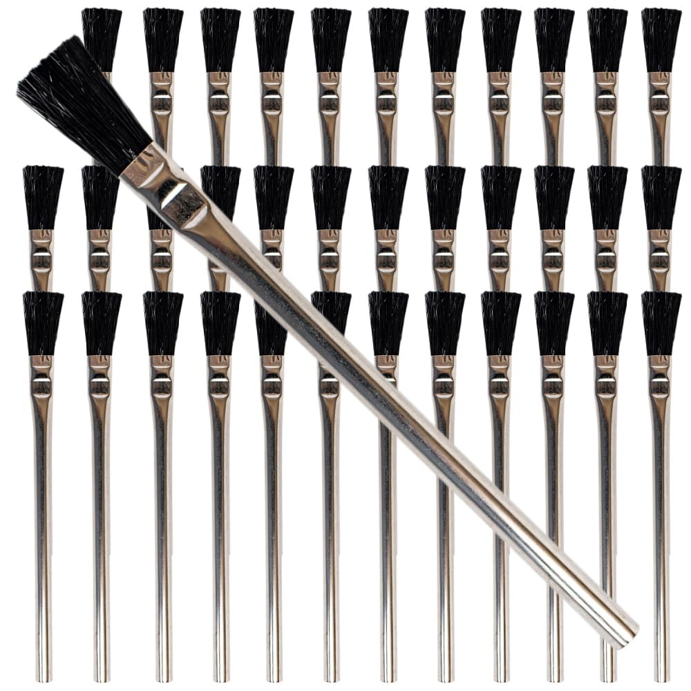 36 Count 3/8 Inch Boar Hair Acid Brushes Pro Grade Flux Glue Applicators
