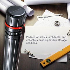 Drafting Drawing Poster Tube Black Telescoping Dia: 4″ Len: 30.25″ to 52″