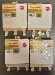 NEW Lot Of 4 Crafter’s Square 4×4” Canvas & Easel