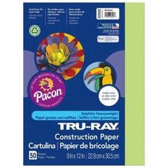 Tru-Ray Heavyweight Construction Paper, Chartreuse, 9″ x 12″, 50 Sheets NEW