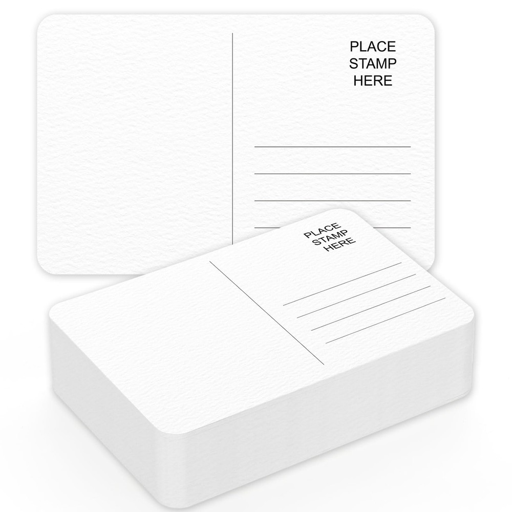 Prudiut 50 Pack Watercolor Postcards 4×6, 140lb/300gsm Paper White