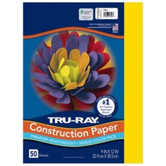 PACON Construction Paper, 9-Inches by 12-Inches, 50-Count, Yellow ()