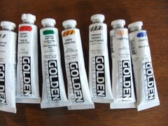 10 Tubes Golden Heavy Body Acrylic Paint 2oz. Assorted Colors High Series