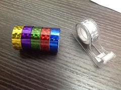 6x Set Silver Gold Yellow Purple Green Red Blue Holographic Coloured PRISM TAPE
