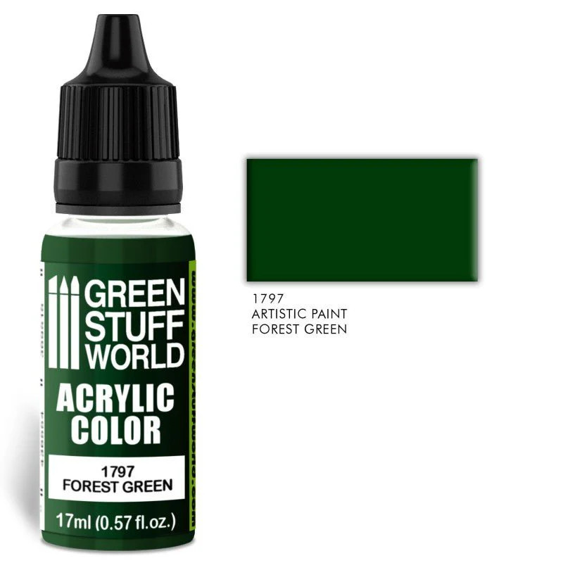 Green Stuff World – Acrylic Color Paint Forest Green 1797 for Models and Miniatu
