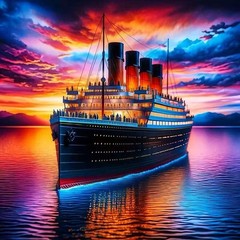 Cruise Ship Diamond Painting Kits for Adults,5D Sunset Scenery Diamond Art Kits