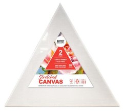 Artist Concepts Unique Shaped Canvas 2- Pack – 10 inch Round, Triangle, Hexagon