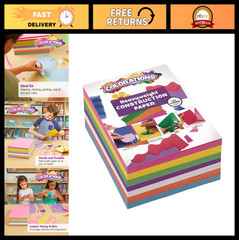 Bright Construction Paper for Kids – 600 Heavy-Duty Sheets, 7 Colors, 9″x12″ Cra
