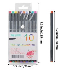 MyLifeUNIT Fineliner Color Pen Set, 1 Count (Pack of 10), Assorted Colors