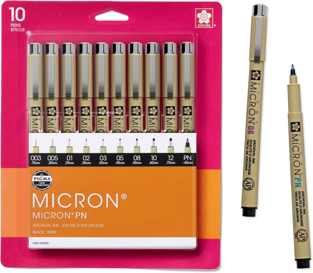 Pigma Micron Fineliner Pens – Archival Black Ink Pens – for Writing or Drawin…