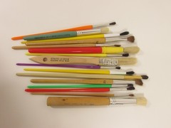 Mixed Art Paint Brushes Set 15pcs Flat Round Detail School Craft Painting Suppli