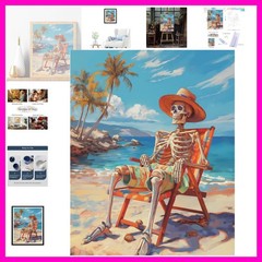 Paint by Numbers Kit for Adults – Skeleton Man DIY Adult Paint by Number Kits