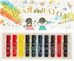 KOKUYO Semi-Transparent Clear Color Oil Gel Crayon Set of 10 colors (KE-AC27)