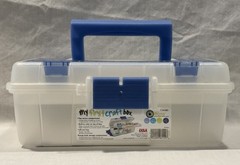 Plano Creative Options Tool Craft Fishing Box Organizer 13″X7.5″X5″ Clear W/Blue