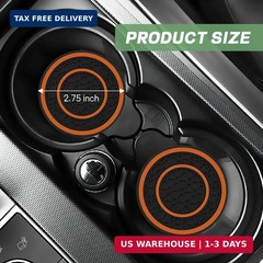 6PCS Orange Car Accessories Set, Sporty Auto Interior Decoration Accessories wit