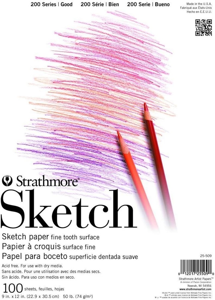200 Series 9×12 Artist Sketch Pad – 100 Sheets for Drawing & Illustration