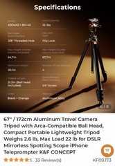 Never used! Leder Easel kit with compatible K&F Concepts Travel Tripod