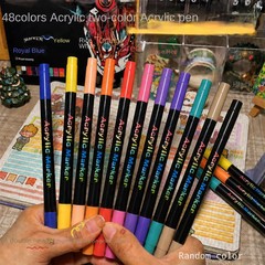 120 Color Acrylic Paint Markers Dual Tip Brush Fine Pens Art Set
