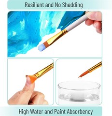 10 Pcs Acrylic Paint Brush Set, Round Pointed Tip, Artist Nylon Hair Brushes