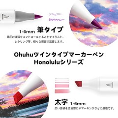 Ohuhu Honolulu 104 Colors Alcohol Markers Brush & Broad Dual Tip