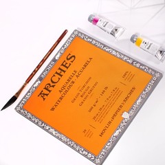 7.9×7.9″ Rough Watercolor Paper Block 140lb 100% Cotton 20 Sheets