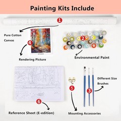 Paint by Numbers Kit DIY Canvas Painting Set for Adults Kids Home Decor Gift DIY