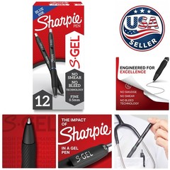 Comfort Grip 12 Pack of S-Gel Pens, Fine Point 0.5mm – Ideal for Office & School