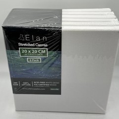 6 Pack Of Stretched Canvases 60x60cm 7.9” Square White 100% Cotton Art Crafts
