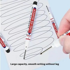 4pcs Set Long Head Marker Pens Bathroom Woodworking Deep Hole Marker Set
