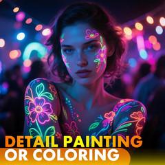 Glow in the Dark Face Paint Markers 10 Colors, Neon Body Paint Pen for Skin Glow