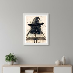 Witchy Cat Diamond Painting Kit 5D 12 x 16 Inch Halloween Craft