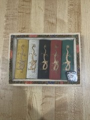 Set of 5 vtg Japan China DRAGON Calligraphy drawing INK STICKS New in box