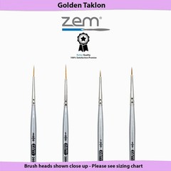 ZEM Brush Golden Taklon Detail Brush Set Liners 20/0, 10/0 and Mini Liners 10…