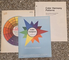 Vtg 1977 Grumbacher Color Compass Wheel Chart Set B425 Art Mixing Guide Theory
