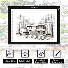 Portable A4 Led Bright Light Pad, Ultra-Thin & Adjustable Luminosity Light Bo…