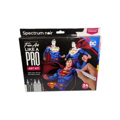 DC COMICS – Art Kit 18 Piece Set Heroes & Villains superman. Spectrum Noir Pens