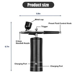 Airbrush Kit, Rechargeable Cordless Airbrush with Compressor, Non-Clogging Hi…