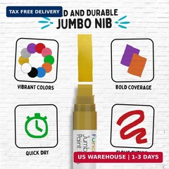 10 Jumbo Acrylic Paint Markers – 15mm Fat Acrylic Paint Pens for Canvas, Rock Pa